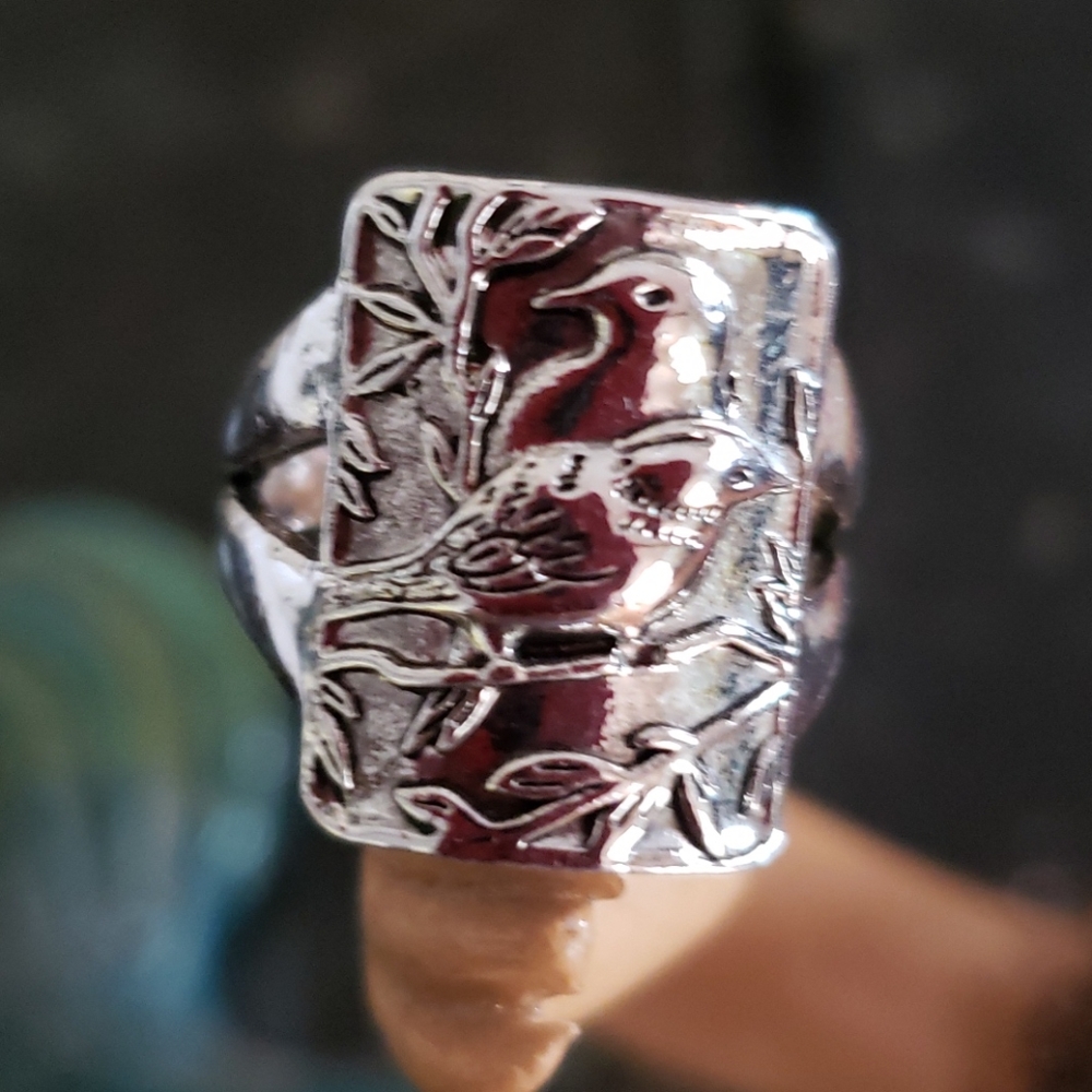 🆕️ 🐦Sterling silver birds relief ring - Picture 7 of 11